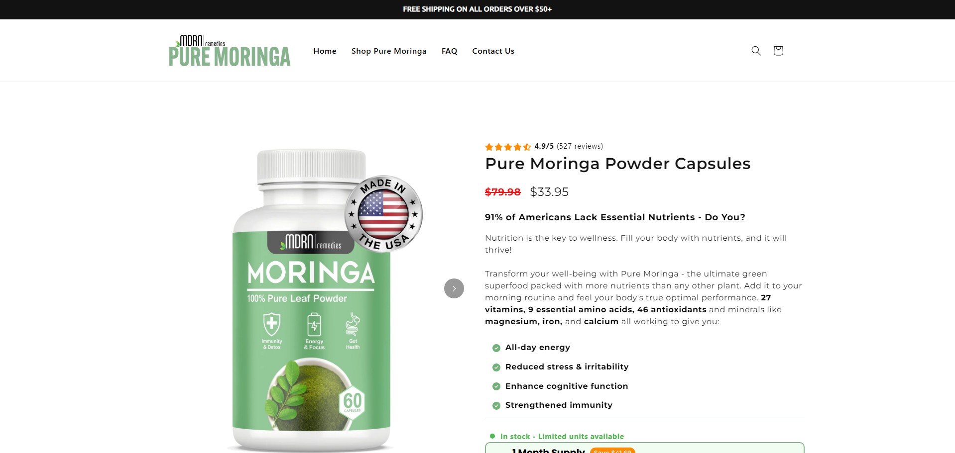 Pure Moringa Producto